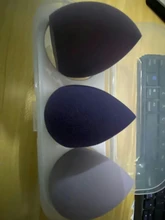 Juego de esponjas de maquillaje, esponjilla de látex saludable, suave, en húmedo y seco, herramientas de maquillaje cónicas, caja de plástico exquisita, 3 /4 Uds.