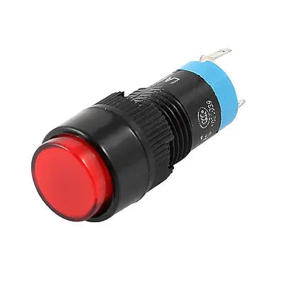 

Red Round Cap 2 Pin SPST Momentary Panel Mount Push Button Switch DC 12V