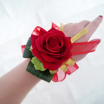 

Flannel Rose Brooch Red Wine Red Optional Chinese Wedding Bride and Groom jin hua Junction Wedding