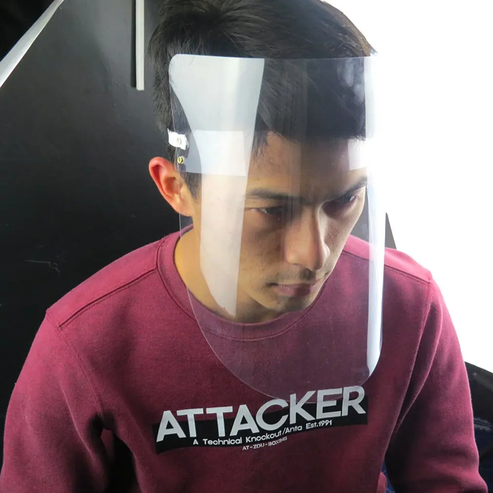 

1Pcs Face Protective Mask Hat Plastic Transparent Dustproof Windproof Full Face Cover Mask