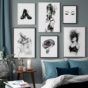 

sexy woman Nordic Poster Wall Art print Canvas Painting Wall Pictures For Living Room Decor 20170807278-Z