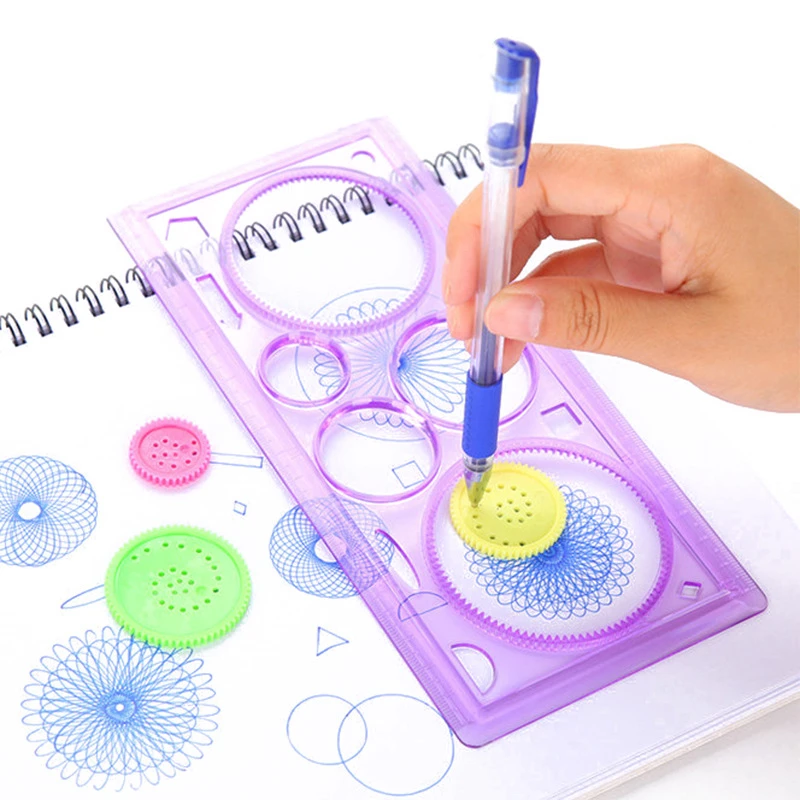 1 Pz Righello Geometrico Per Studenti Matematica Disegno Strumenti Di Disegno Apprendimento Pittura Bambini Puzzle Giocattoli Spirograph Art Tool
