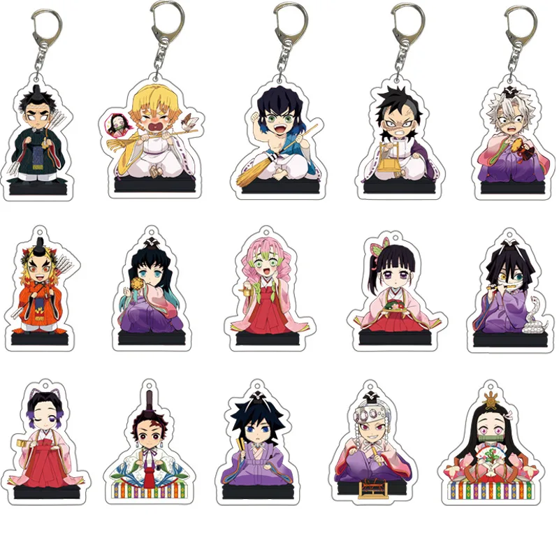 

Anime Accessories Peripherals Demon Slayer Keychain Ghost Key Chains Acrylic Figure keychain Keyring Collection Model Pendant