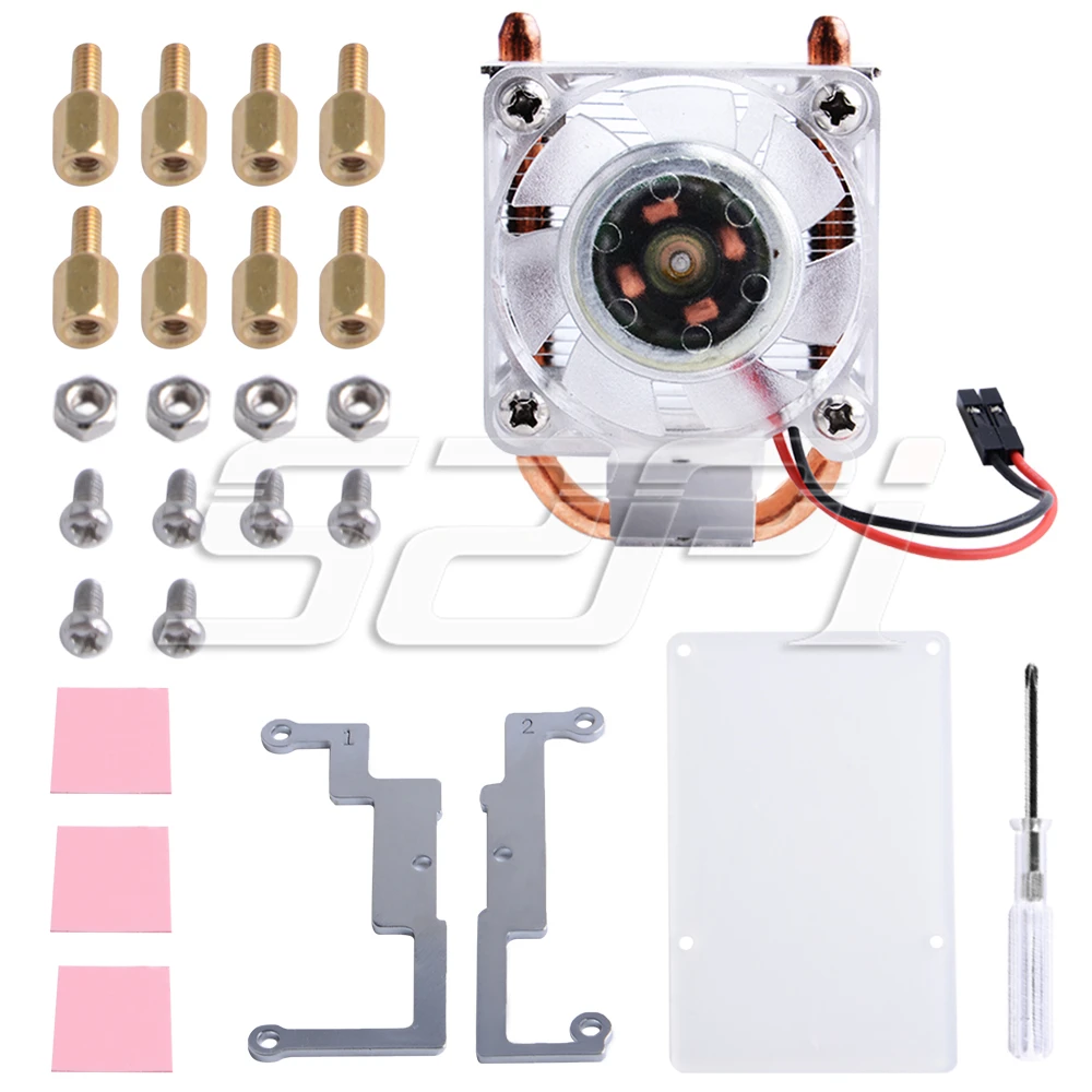 Online Nuevo ventilador de refrigeración 52Pi ICE Tower V2.0 negro Super disipación de calor 7 colores ligero 5 capas funda para Raspberry Pi 4 B 3B 3B +