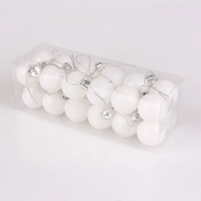 24 шт 30 мм Мини рождественские мячики елочные шары пластиковые елочные подвесные украшения для вечерние VJ-Drop