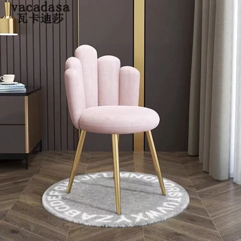 

Light luxury beauty nail net celebrity back chair Nordic simple home creative restaurant bedroom chair round board LX103009