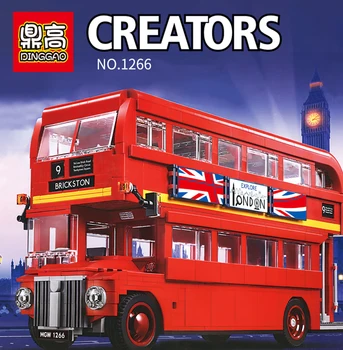 

London Bus 1266 Classic double-decker bus building blocks bricks Compatible 10258 DIY Educational toys Birthday Christmas Gift
