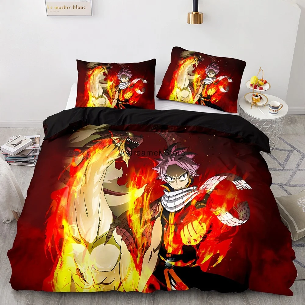 2022 New Style Anime Fairy Tail Duvet Cover Cartoon Kids Bedding Sets With Pillowcases Gift For Friend Decor Home Bedclothes