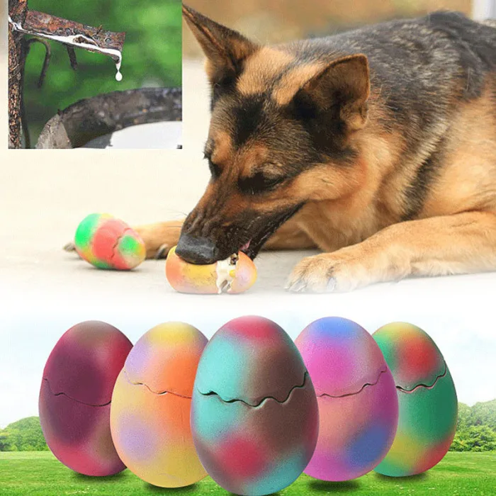 Нетоксичные латексные жевательные игрушки для собак, пищащие яйца динозавров для маленьких средних собак, устойчивые к укусам игрушки DTT88