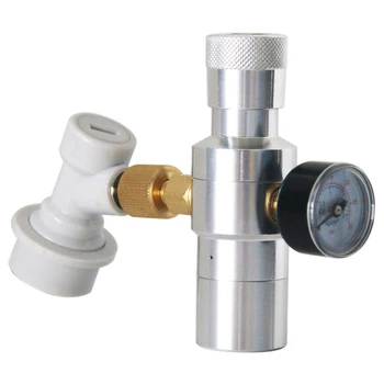 

Beer Keg Charger CO2 Dispenser - Includes Keg Regulator 0-30 PSI, 3/8 Inch Thread Adapter, Gas Ball Lock Quick Disconnect for Ho