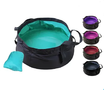 

Portable Water Buckets For Outdoor Hiking Camping Folding Washing Basin Pot durable Nylon water Container bag WY71502