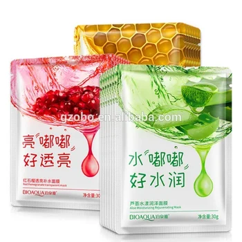 

10Pcs tender smooth skin care hydrating nourishing pomegranate aloe honey mask for face oil-control Acne Treatment facial mask