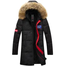 Зимняя куртка-пуховик размера плюс 90% белое пуховое пальто Длинная парка с большим меховым воротником Doudoune Homme 9983 KJ867