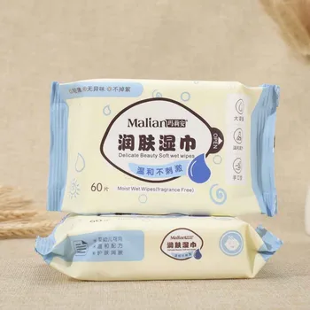 

Baby Wipes Unscented Wet Wipes Alcohol Free 60 Wet Wipes Per Pack Free From Fragrances Alcohol Irritant-free Antibacterial Tool