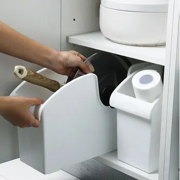 

Kitchen Pot Storage Rack Storage Box Pulley Cover Pot Plastic Shelf Kitchen Utensils Storage Box Spice Plate Storage MYD