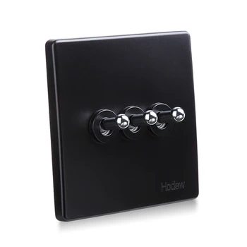 

3-Gang 86 Type Retro Silver Lever Wall Toggle Switch 3 Open Double Control Bedside Light Switch Black White 220V10A