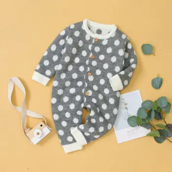 

pudcoco 1Pcs/Set Newborn Baby Girl Boy Clothes Long Sleeve Dot Printed Knitted Romper Jumpsuit Outfits Autumn Spring