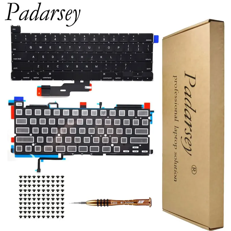 Сменная клавиатура Padarsey с подсветкой совместимая MacBook Pro 13 дюймов A2289 выпуск 2020