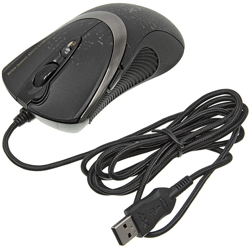 Мышь A4 V-Track F4 черный оптическая(3000dpi) USB игровая(6but