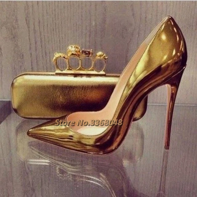 Madam Stiletto|elegant Gold Metallic Stiletto Heels For Women - Pointy Toe,  Slip-on Pumps