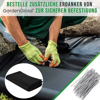 

200x500cm Rectangle Greenhouse Heavy Duty Ecological Home Garden Driveway Lane Film Solid With Nails Weed Control Ground Cover