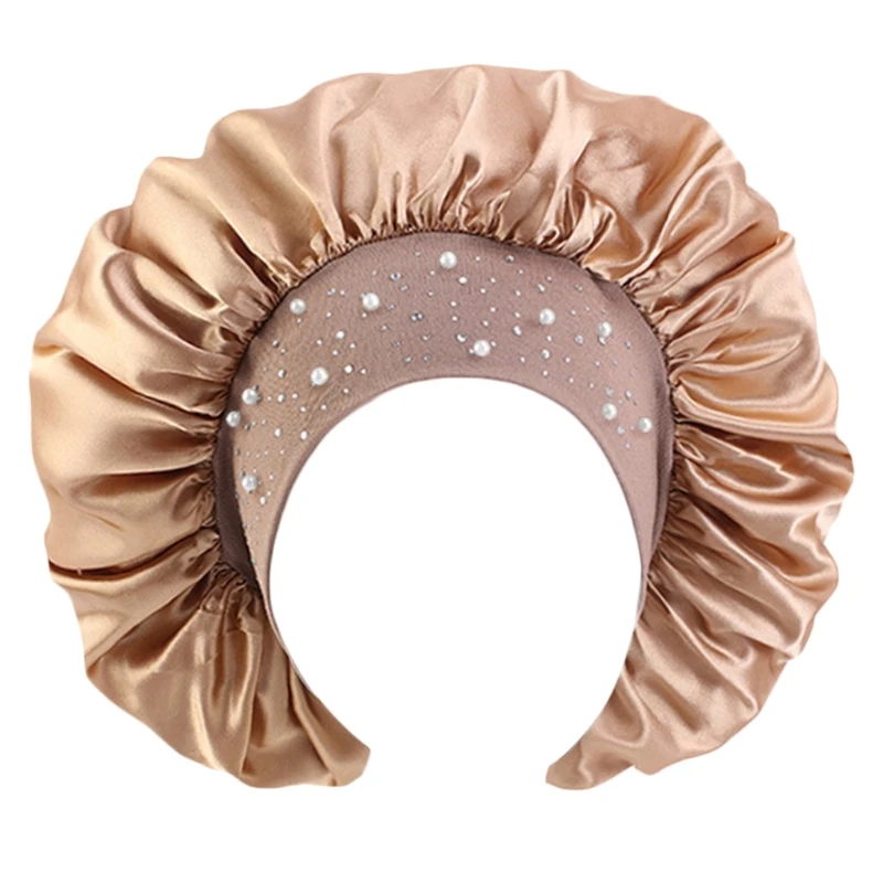 Women Extra Large Satin Long Sleep Cap for Dreadlocks Curly Hair Bonnet Loose Night Sleeping Hat Elastic Band Headwrap Stretchy ladies headbands for short hair Hair Accessories