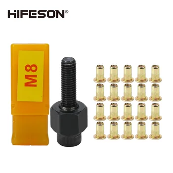 Hand Rivet Nut Gun Head Nuts Riveter Tool M3 M4 M5 M6 M8 M10 For Rivet Nut Gun Riveting Riveter Tool with 20 pcs Steel nuts