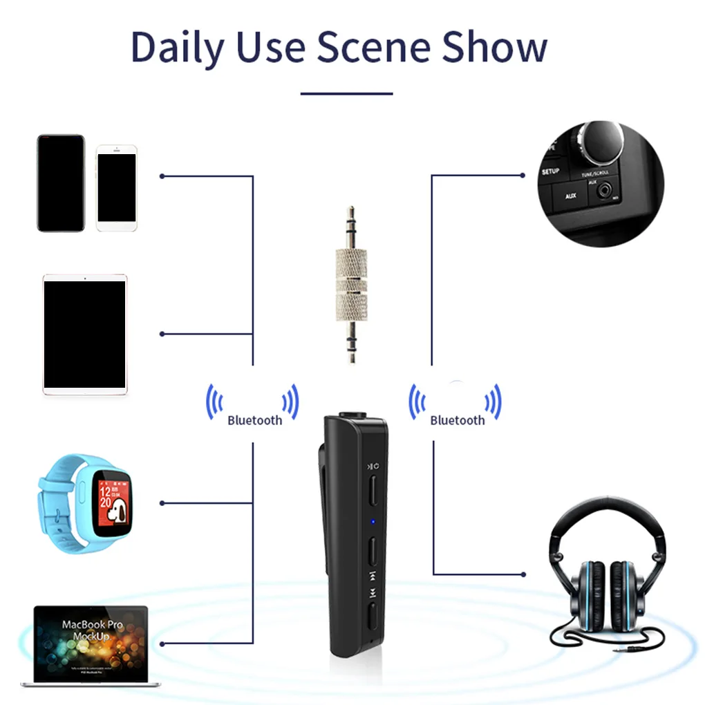 Беспроводной Bluetooth 4,2 приемник 3,5 мм Handsfree автомобильный комплект аудио адаптер HIFI музыкальный ресивер HD микрофон