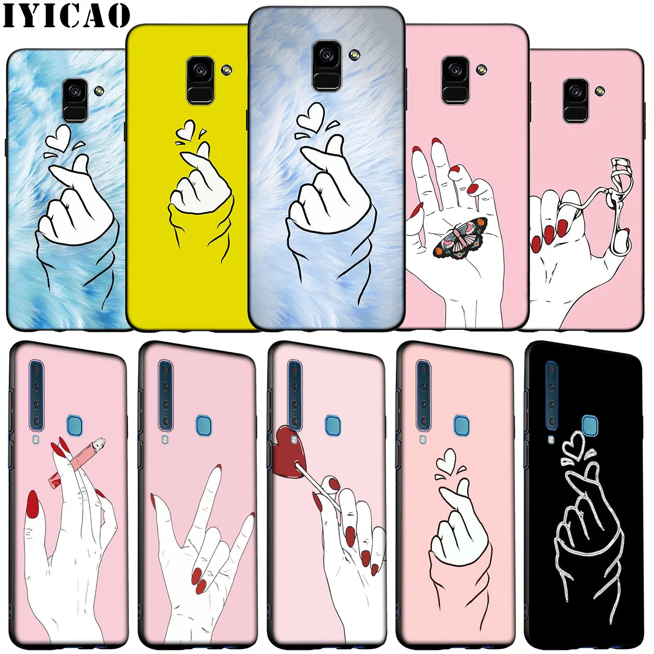 IYICAO Мягкий силиконовый чехол для телефона с розовой розой Samsung Galaxy A6 A9 A8 A7 2018 A3 A5 Note