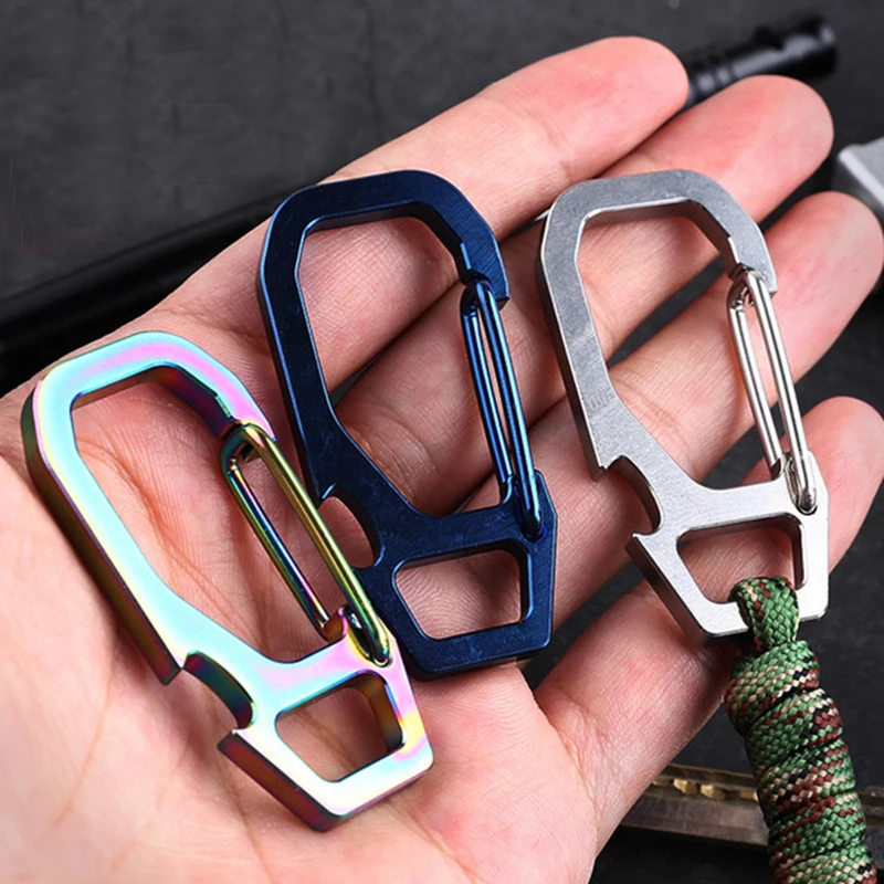 EDC брелок из титанового сплава, альпинистская пряжка, зажим, крюк, портативный, для прогулок, пряжка, аксессуары для кемпинга, мульти инструменты