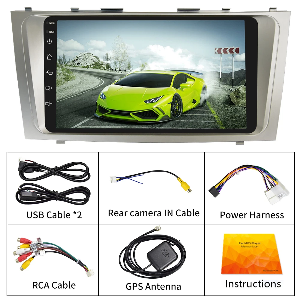 Podofo 2 din Android автомобильный радиоприемник для Camry GPS навигация Wifi Автомобильный
