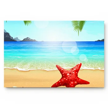 

Summer Ocean Beach Starfish Green Plants Living Room Doormat Home Environmental Protection Bathroom Door Non-slip Floor Mat