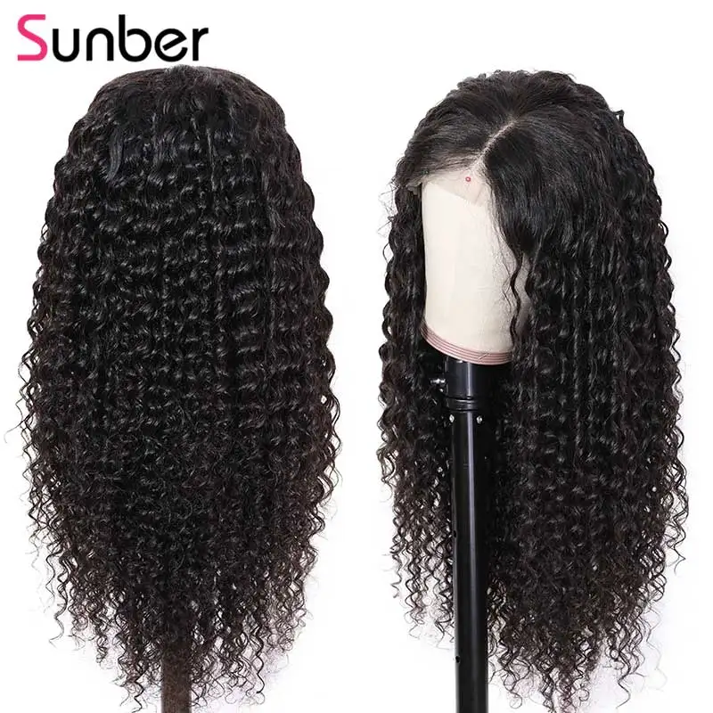 Sunber Hair Pervian глубокая волна человеческие волосы парики 12 22 дюймов предварительно