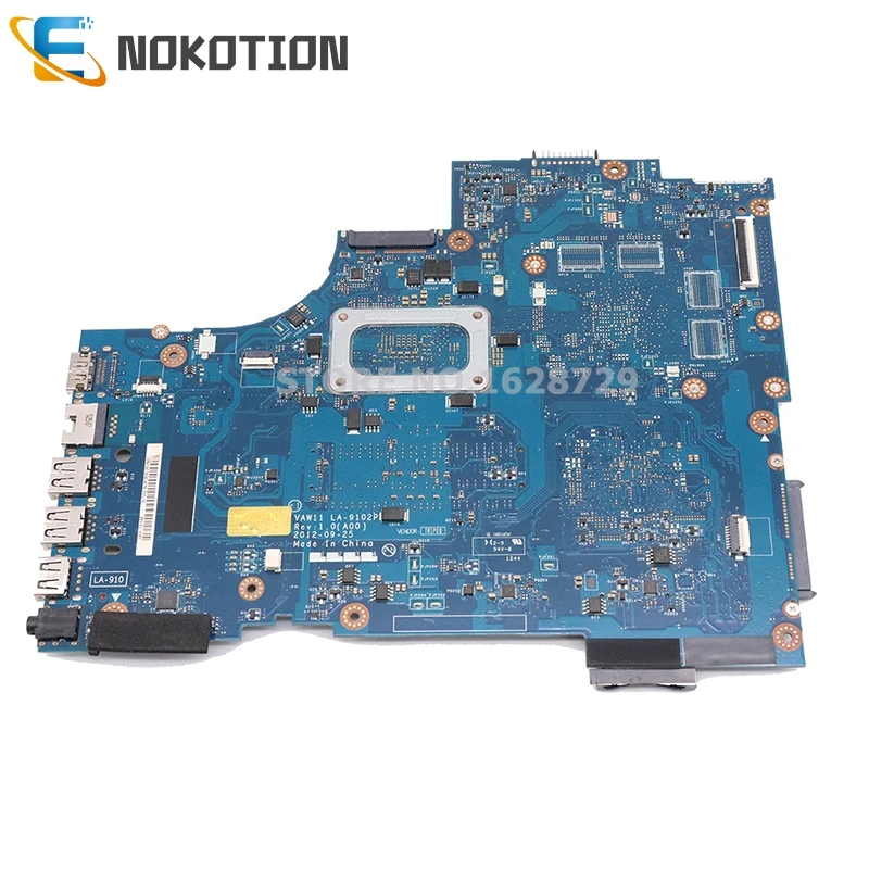 Ideal  NOKOTION For Dell Inspiron 17 3721 5721 Laptop Motherboard VAW11 LA-9102P CN-0N9G7X 0N9G7X MAIN BOA