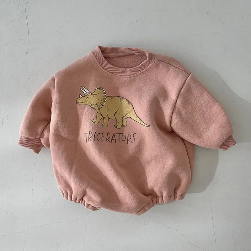 Baby Romper Baby Boy Bodysuits Autumn Baby Bodysuits Dinosaur Toddler One Piece Fleece Bodysuits for Boys Girls