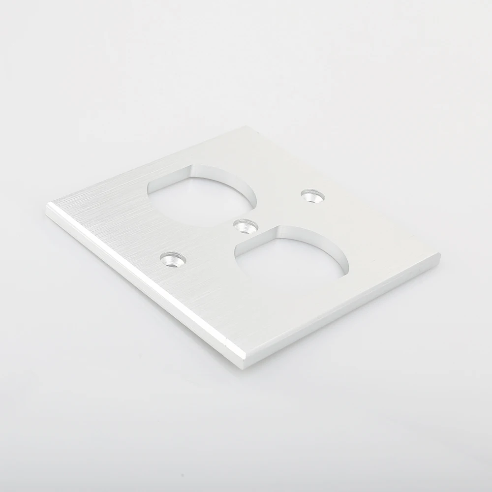 1x US Socket AC Power Duple Receptacle Cover Outlet Wall Plate Panel 8.5x8.5cm Silver | Электроника