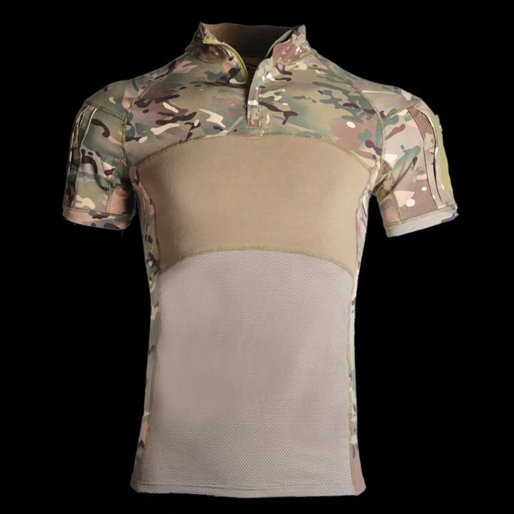 Армейская Военная тактическая футболка мужская с коротким рукавом Camo Frogman тренировочная футболка верхняя одежда кемпинг походная одежда рубашки - Цвет: PC Camouflage