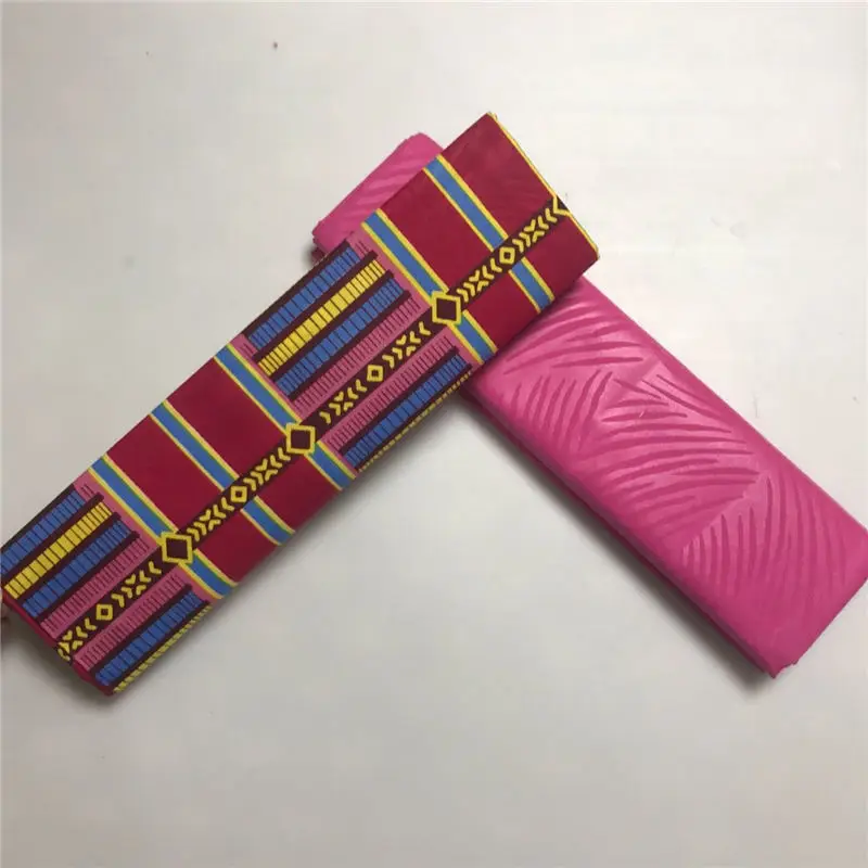 Розовый полиэстер воск Анкара Kente Ткань Chitenge Гана воск для платья Африканский Kitenge Ткань с принтом для ткани в 2+ 2 ярдов AW30 - Цвет: 30