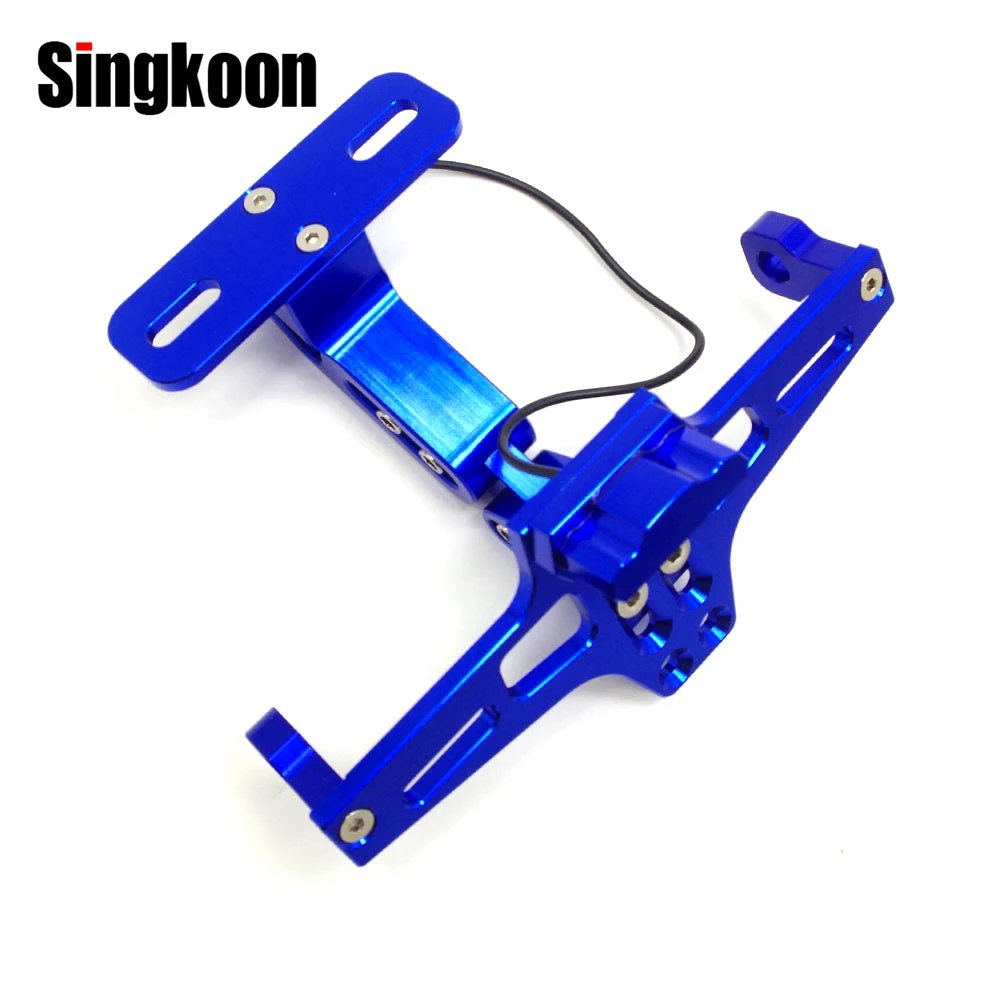 

Universal Motorcycle License Number Plate Frame Holder Bracket LED Light For sv 650 honda cb1000r bj500 suzuki ltz 400 gs 500