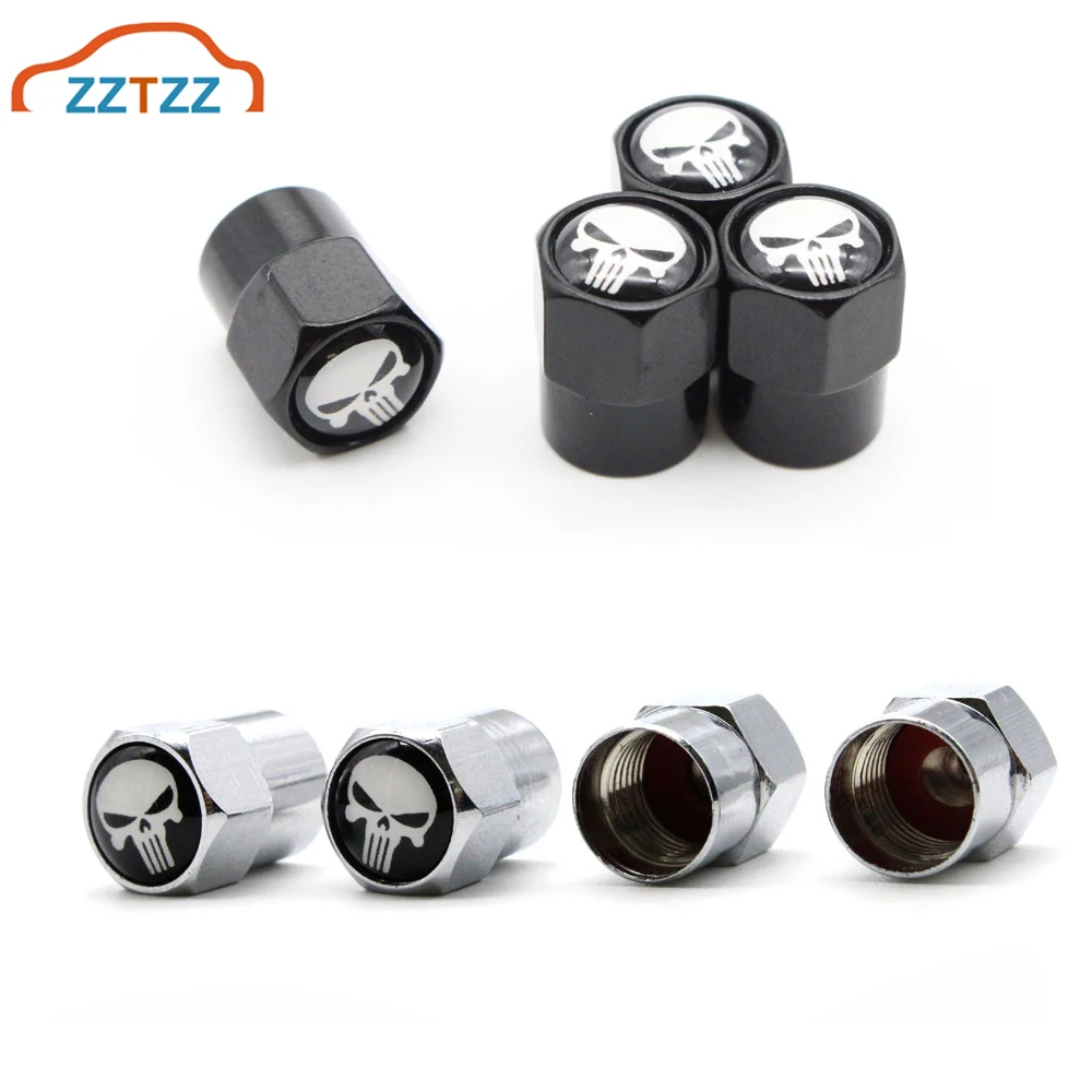 4 x Bullet Car or Bike Dust// Valve Caps Silver Metal
