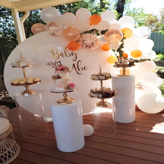 

1 круг и 4 plinth) оптовая продажа белых акриловых круглых plinth на заказ с декорацией на день рождения baby shower yudao443