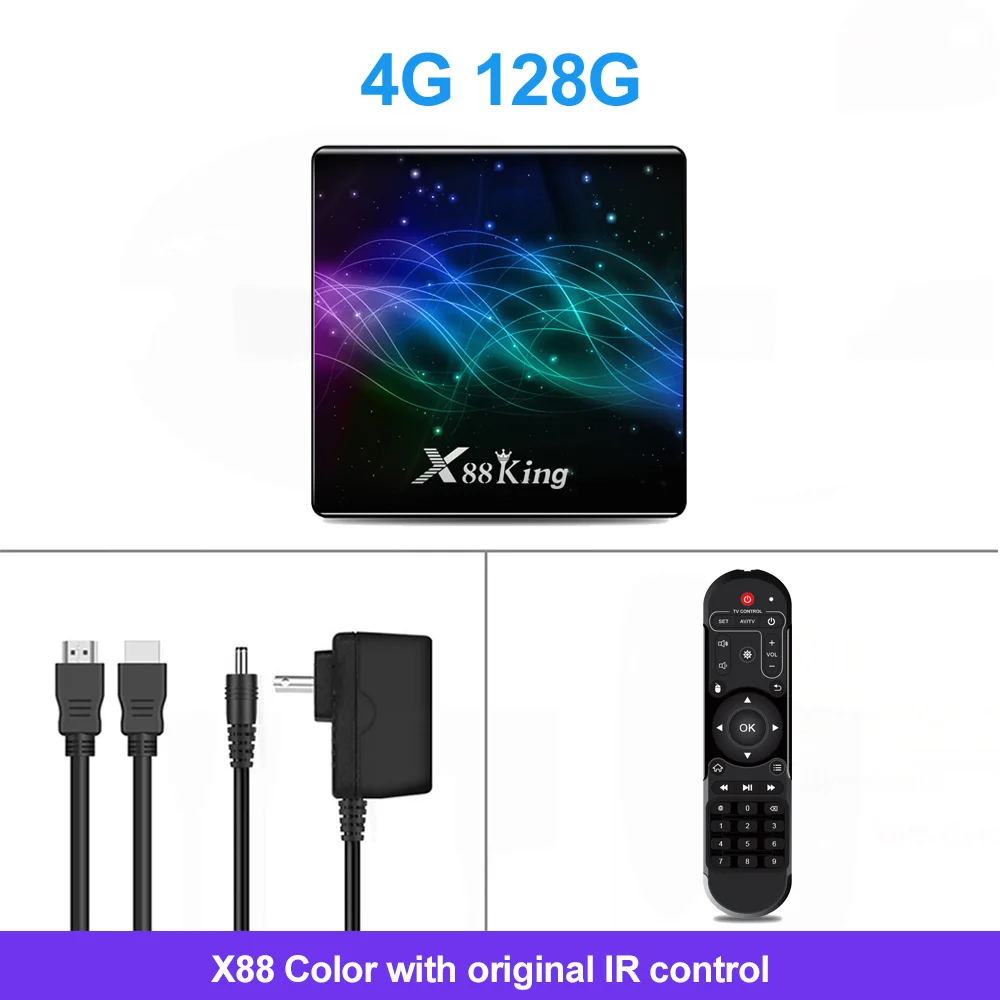 ТВ-приставка LEMADO Amlogic S922X Android 9,0 BT 5,0 4GB 128GB 4K Youtube Netflix Google голосовой помощник X88 King Android tv Box - Цвет: Color x88 king