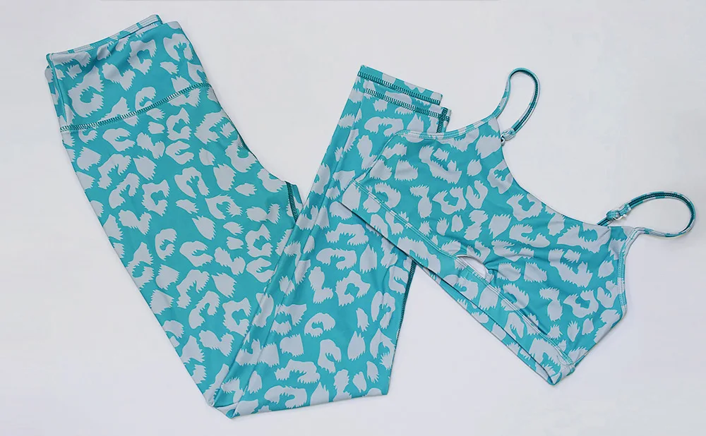 Женский костюм для йоги, одежда с принтом, комплект для фитнеса, спортивные Леггинсы для бега, спортивный костюм, спортивная одежда для спортзала, облегающие для тренировок