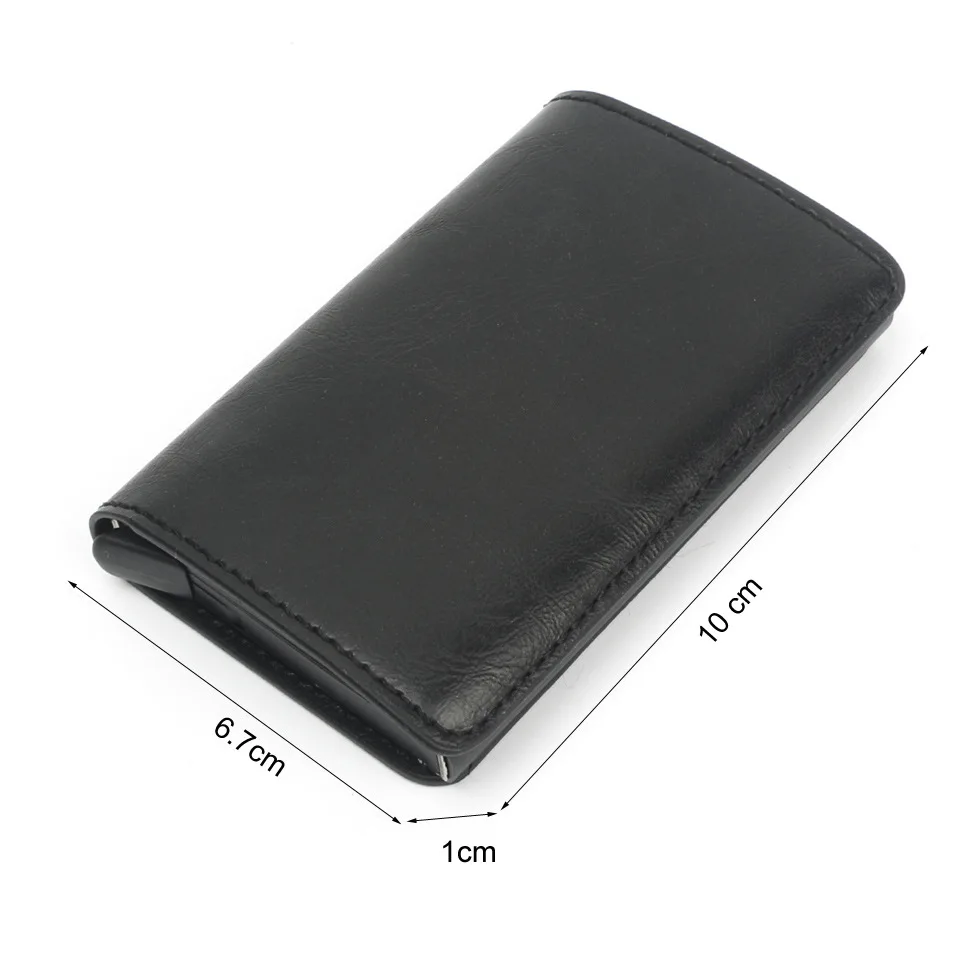 Foreign trade aluminum alloy card box carbon fiber pattern men and women PU automatic RFID credit card Holder AliExpress WISH explosion models