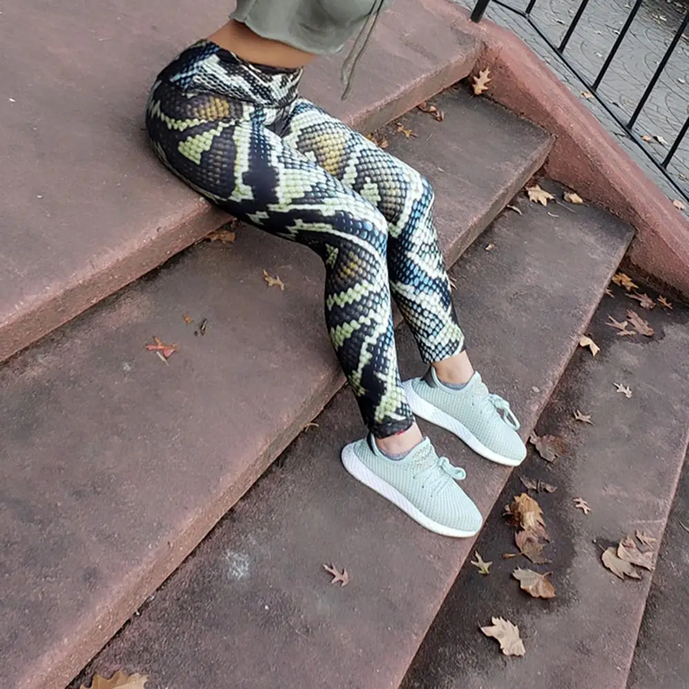 

Anaconda Print Yoga Pants Women High Waist Leggings Elastic Workout Running Tights Women's Printed Yoga Leggings XS-XL