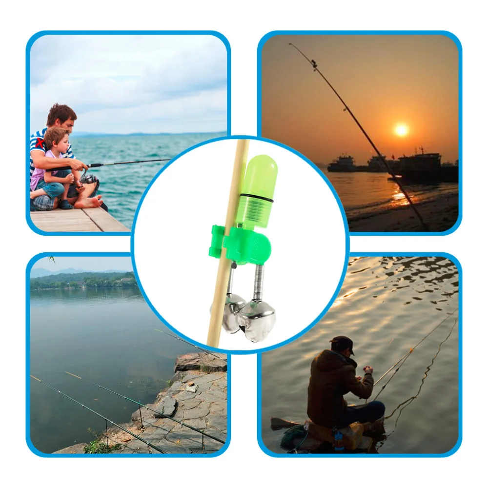 

2pc Hot Outdoor Twin Rod Bells Ring Fishing Bait Lure Accessory alarm product