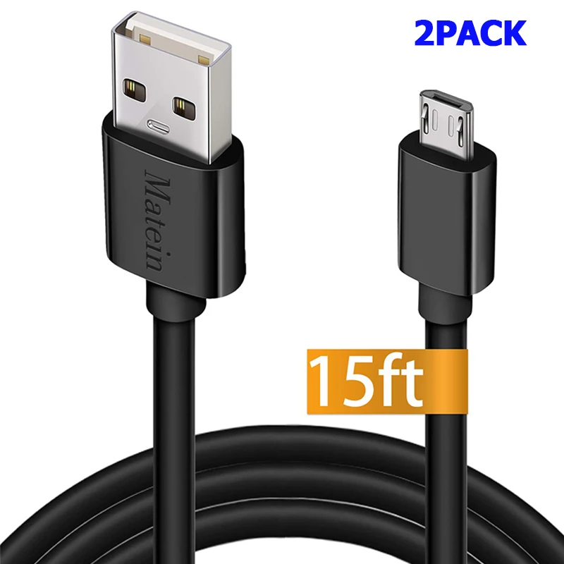 Matein 2 шт USB кабель для xiaomi8 PVC 5M longMicro huawei honor V20 Nova4 Быстрая зарядка Android мобильный