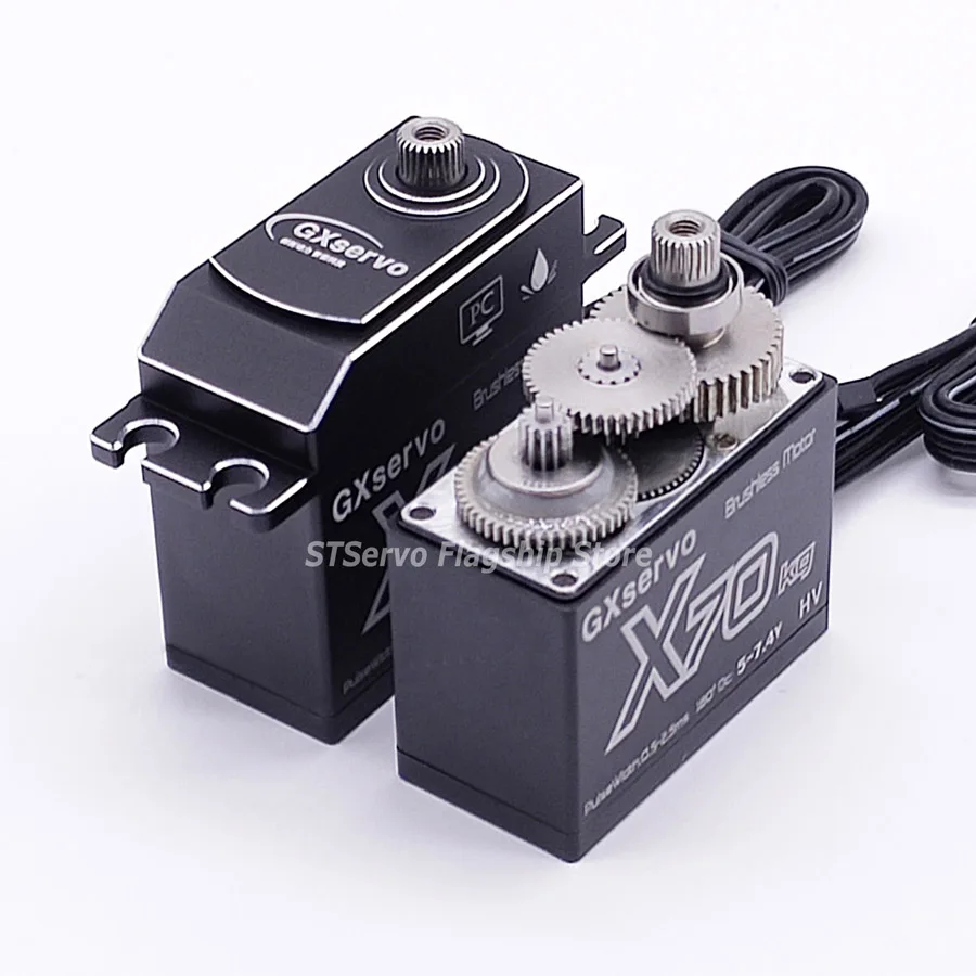 GXServo 고속 전압 스틸 기어, 방수 브러시리스 디지털 서보, RC 자동차 크롤러, 아두이노 로봇 산업, X70, 70kg, 7.4V