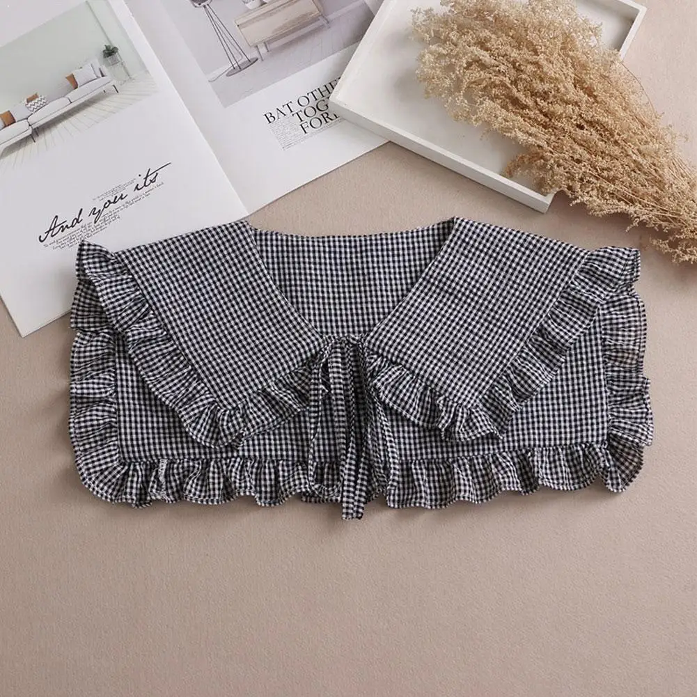 

Female Detachable Lapel Collar Fake Cute Doll Ruffles Blouse Down Lapel Tops Collar Shirt Accessories Half Clothing Lace Fa P1D5