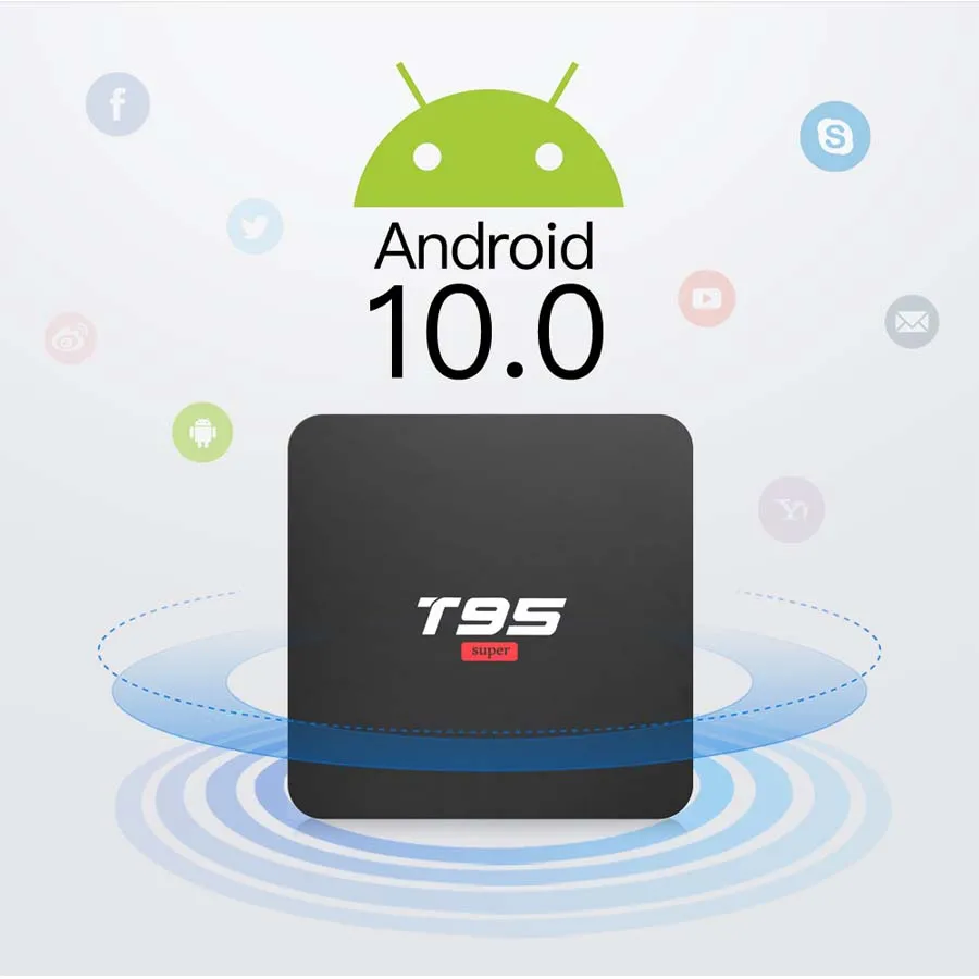 T95 супер Android 10,0 Smart tv Box Allwinner H3 GPU G31 2GB DDR3 ram 16GB 2,4G WiFi HD медиаплеер телеприставка